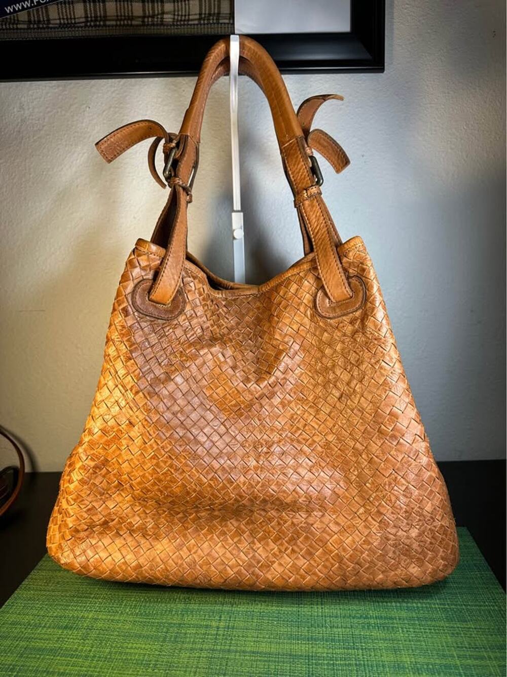 Valentina Woven Genuine Leather Tote Bag